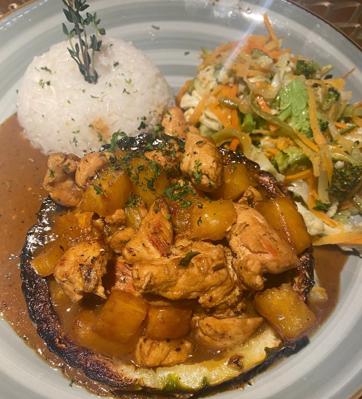 Sticky Pineapple Chicken Rice