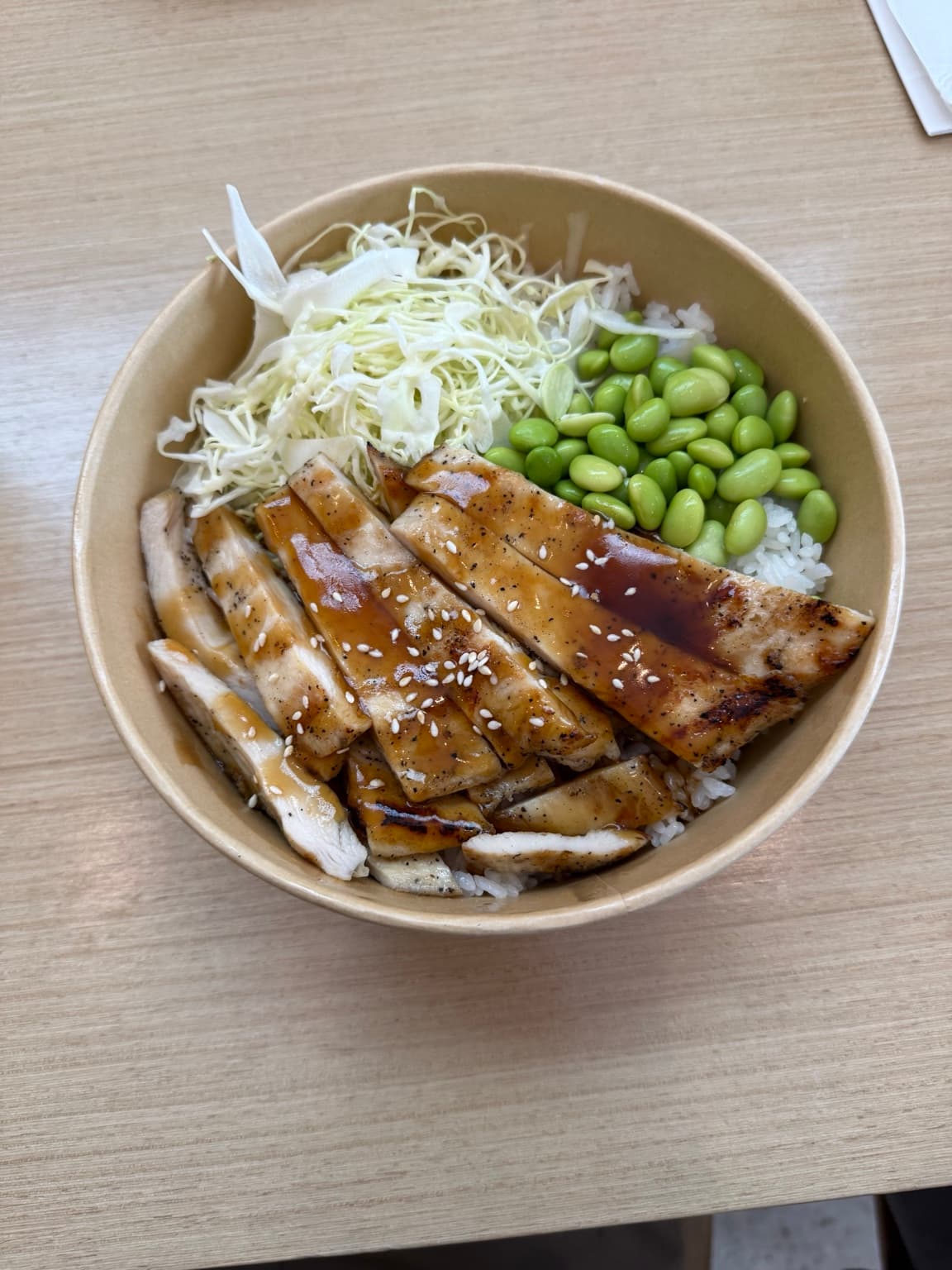 Teriyaki Chicken Rice Bowl Edamame Cabbage