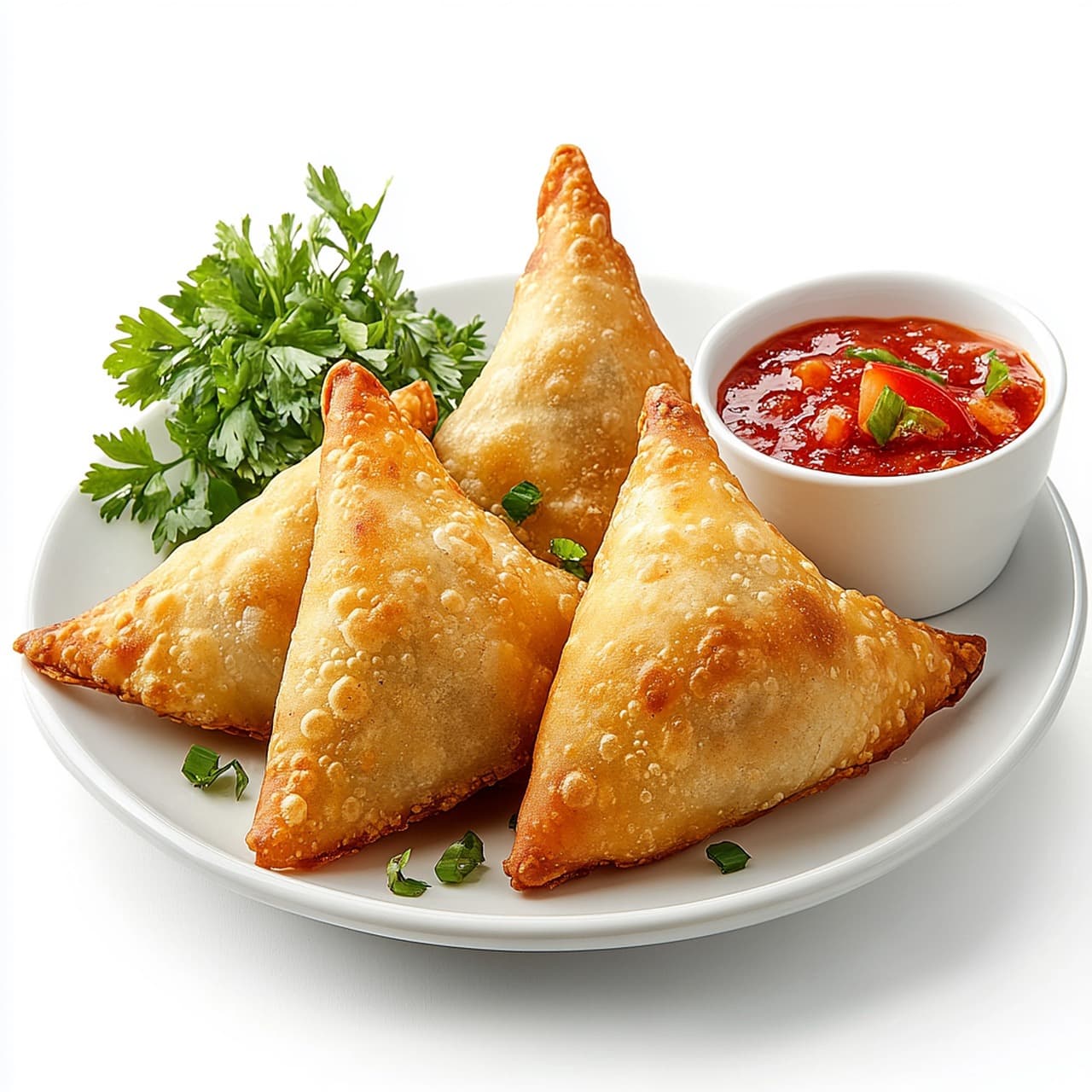 10-Minute Crispy Samosa with Tomato Chutney