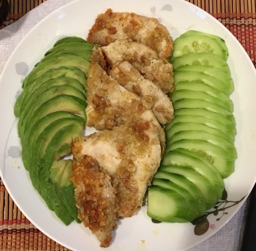 Garlic Parmesan Chicken with Avocado & Cucumber