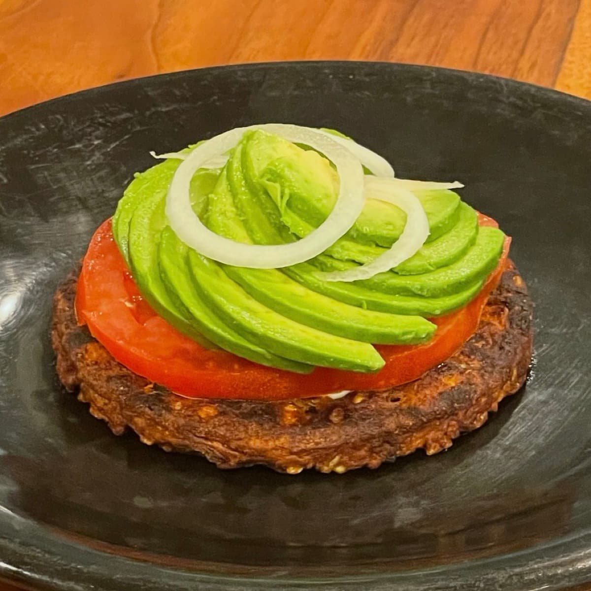 Crispy Vegetarian Black Bean Burger with Avocado