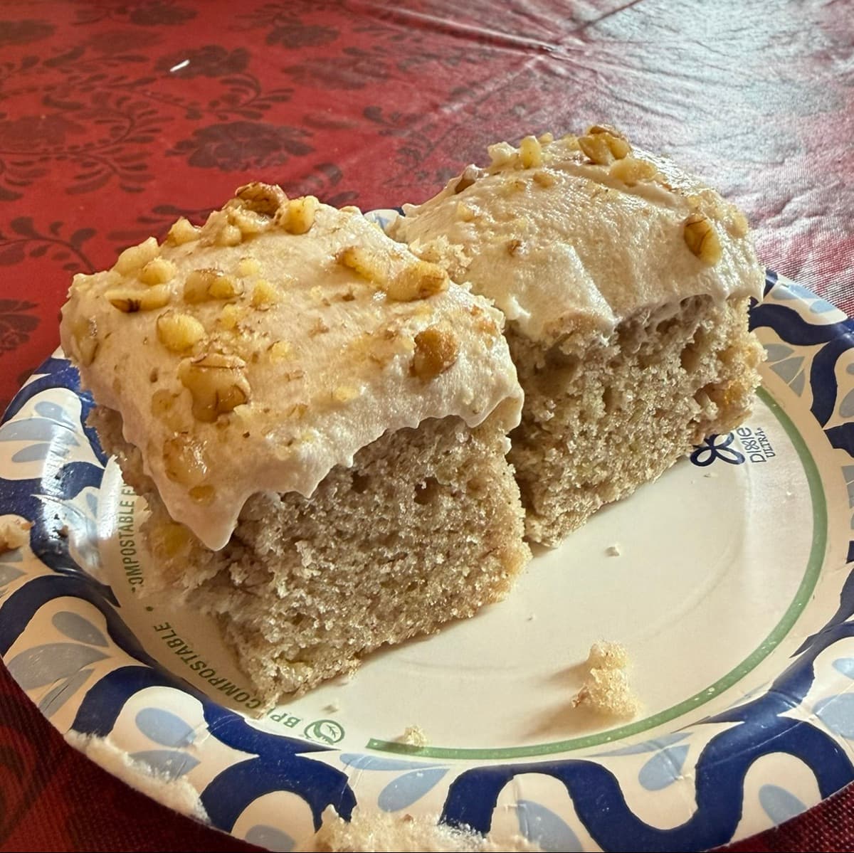 Homestyle Vegan Banana Walnut Cake with Simple Frosting