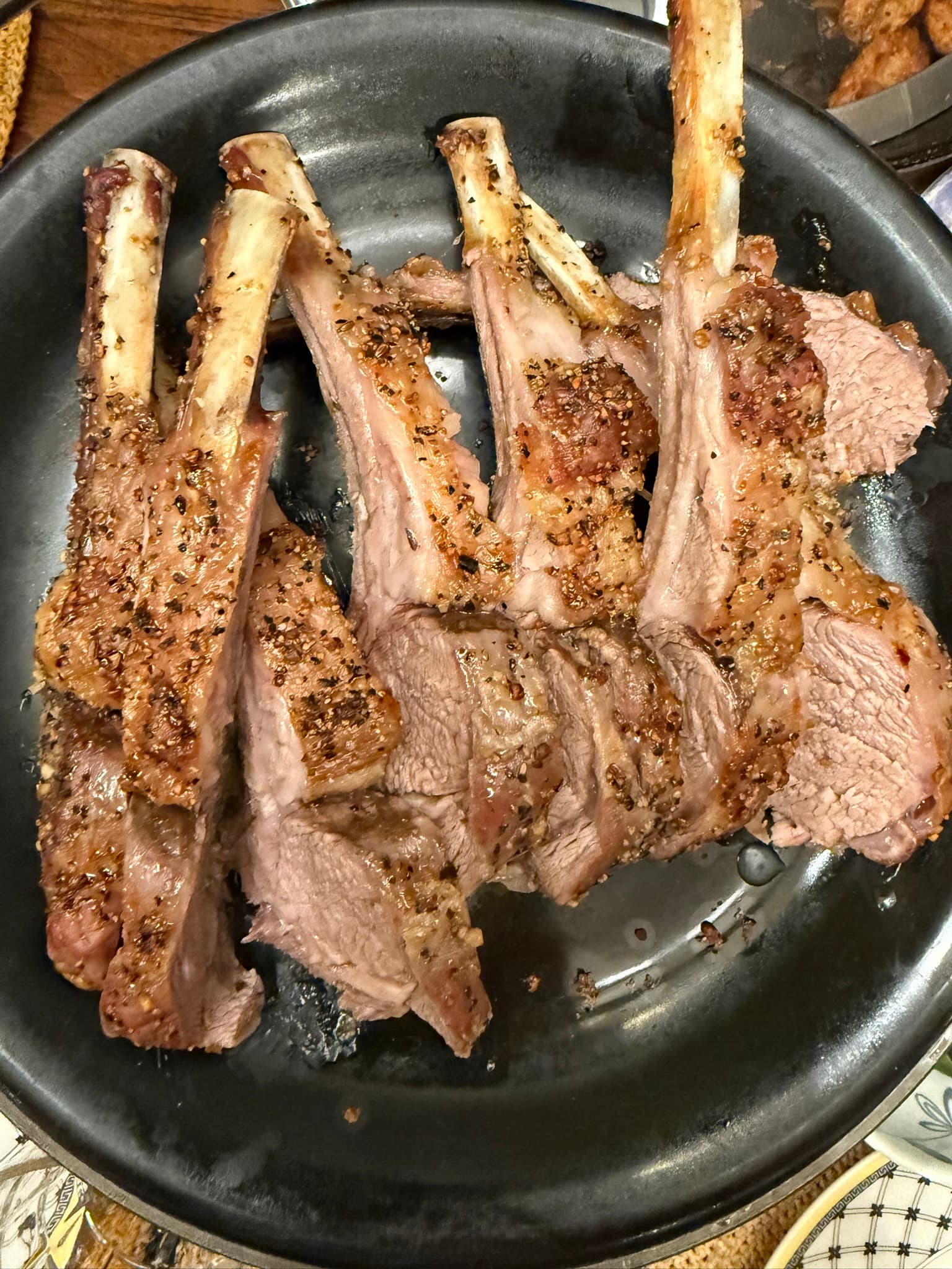 Pan-Seared Rack of Lamb with Cracked Pepper Crust