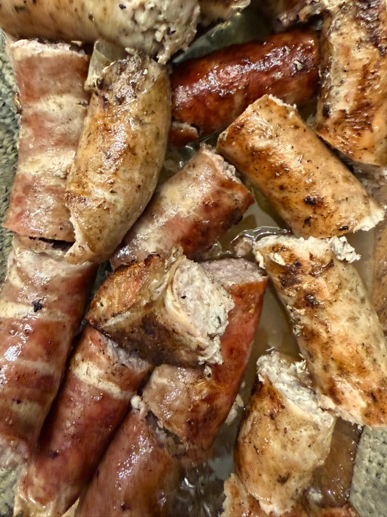 Pan-Seared Chicken & Beef Sausage Bites