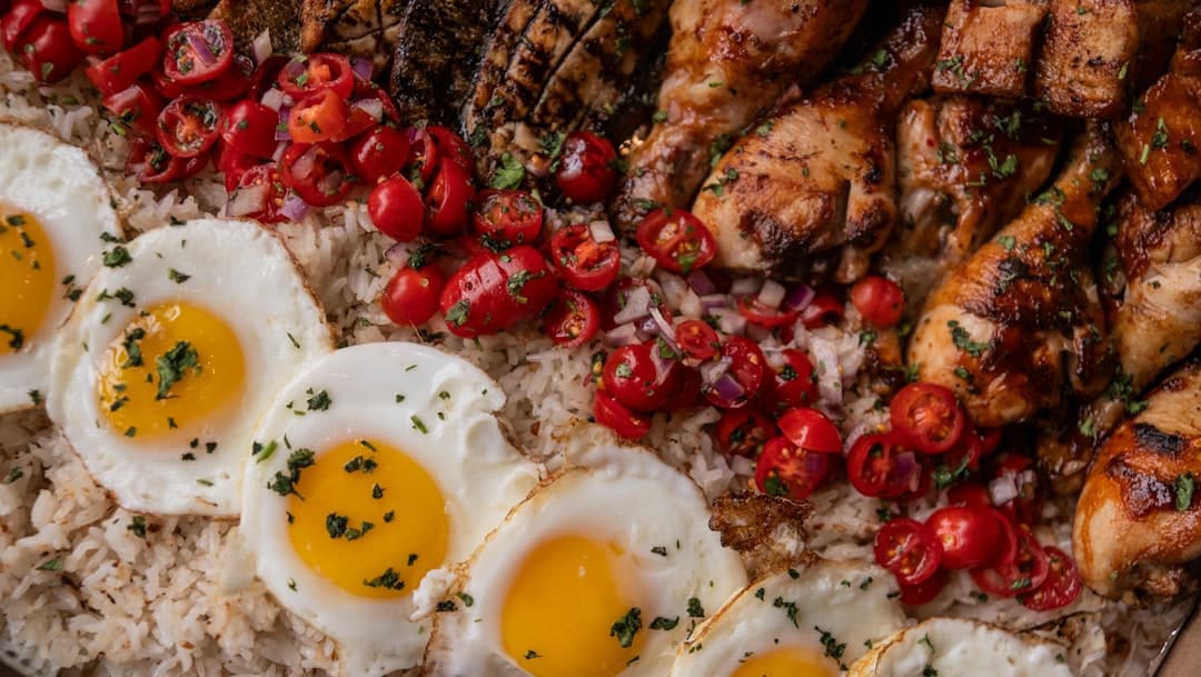 Filipino Adobo Bowl with Garlic Rice & Eggs