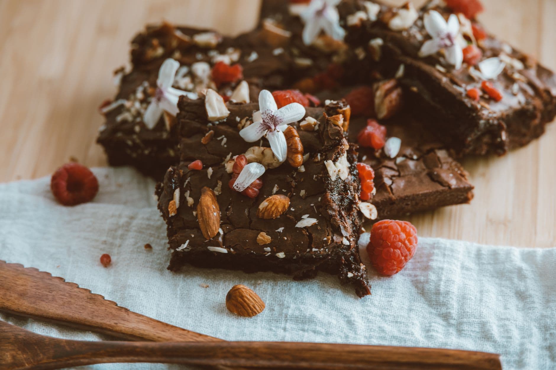 15-Min Fudgy Brownies with Berries & Almonds