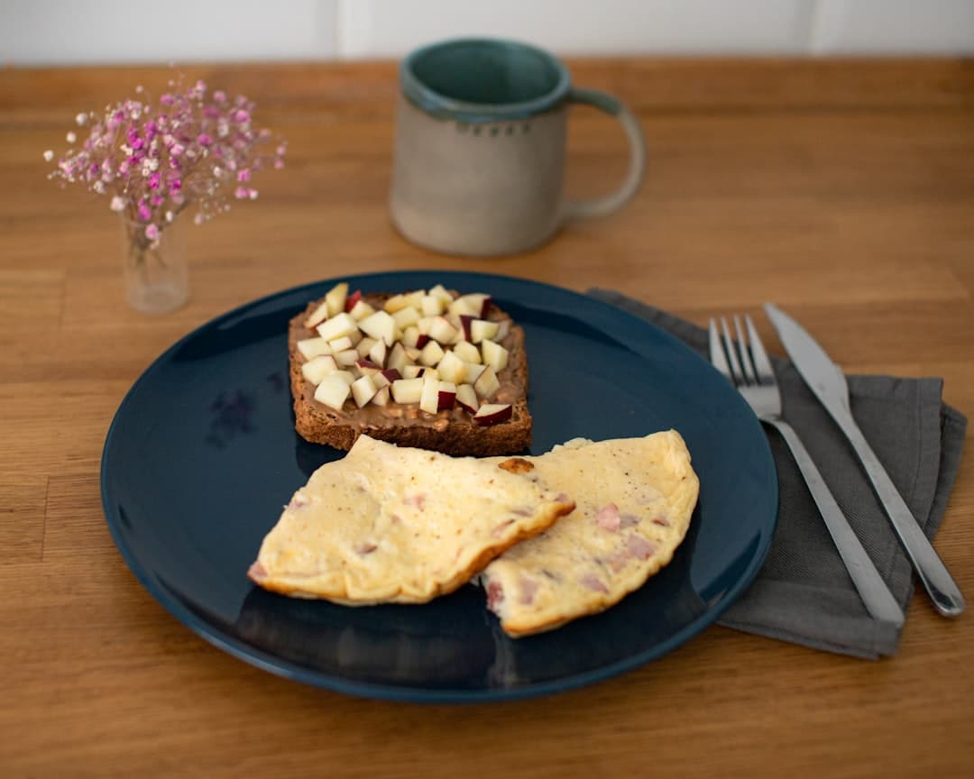 Ham & Cheese Omelette with Apple Toast